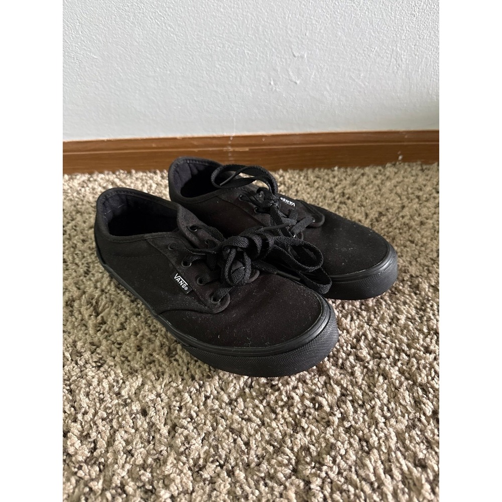 Vans Atwood Triple Black Youth Comfort Sneakers Size 4.5